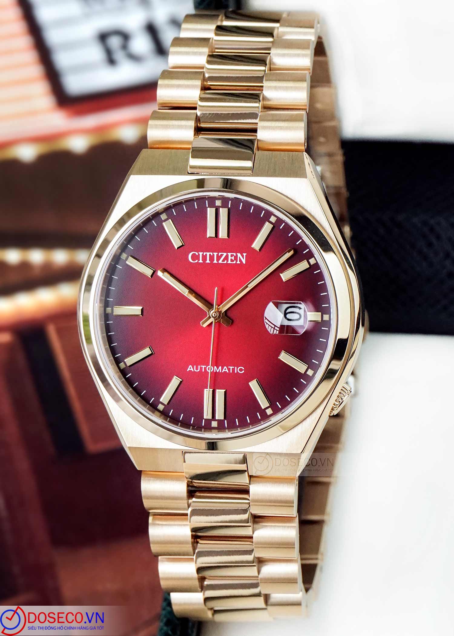 Montre Homme Citizen Tsuyosa NJ0153-82X - Bracelet Acier Doré rose sur